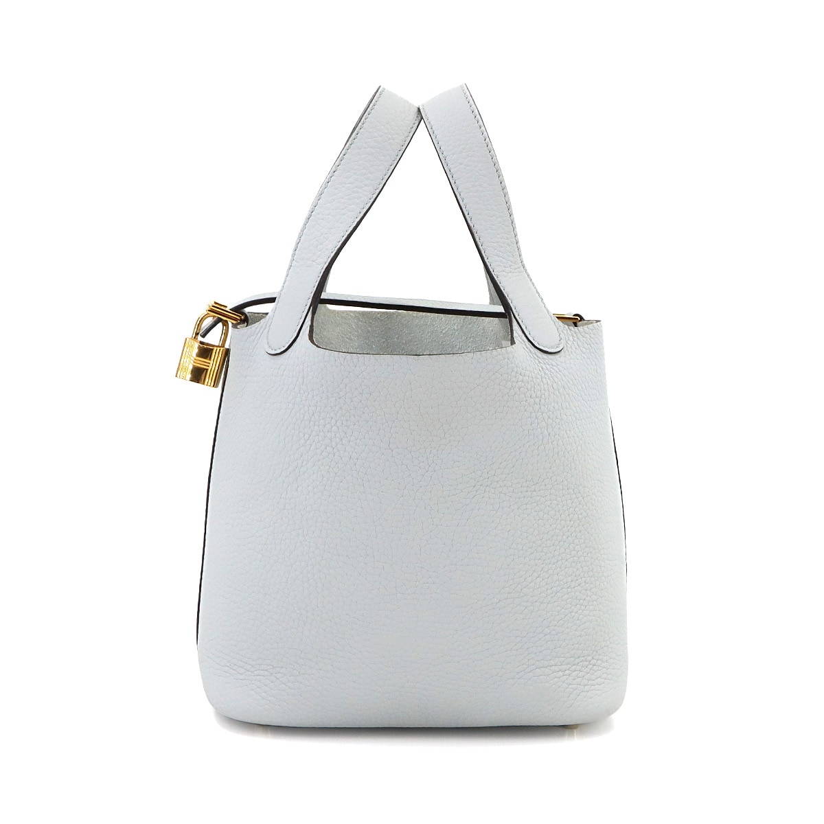 HERMES ピコタンロック PM ハンド バッグ トリヨンクレマンス ブルーペール B刻印 ゴールド 金具 Picotin Lock エルメス 90295048