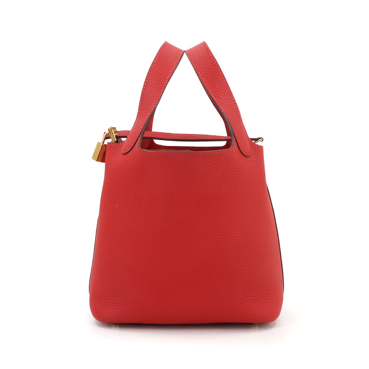 HERMES ピコタンロック PM ハンド バッグ トリヨンクレマンス ルージュカザック U刻印 ゴールド 金具 Picotin Lock エルメス 90296007