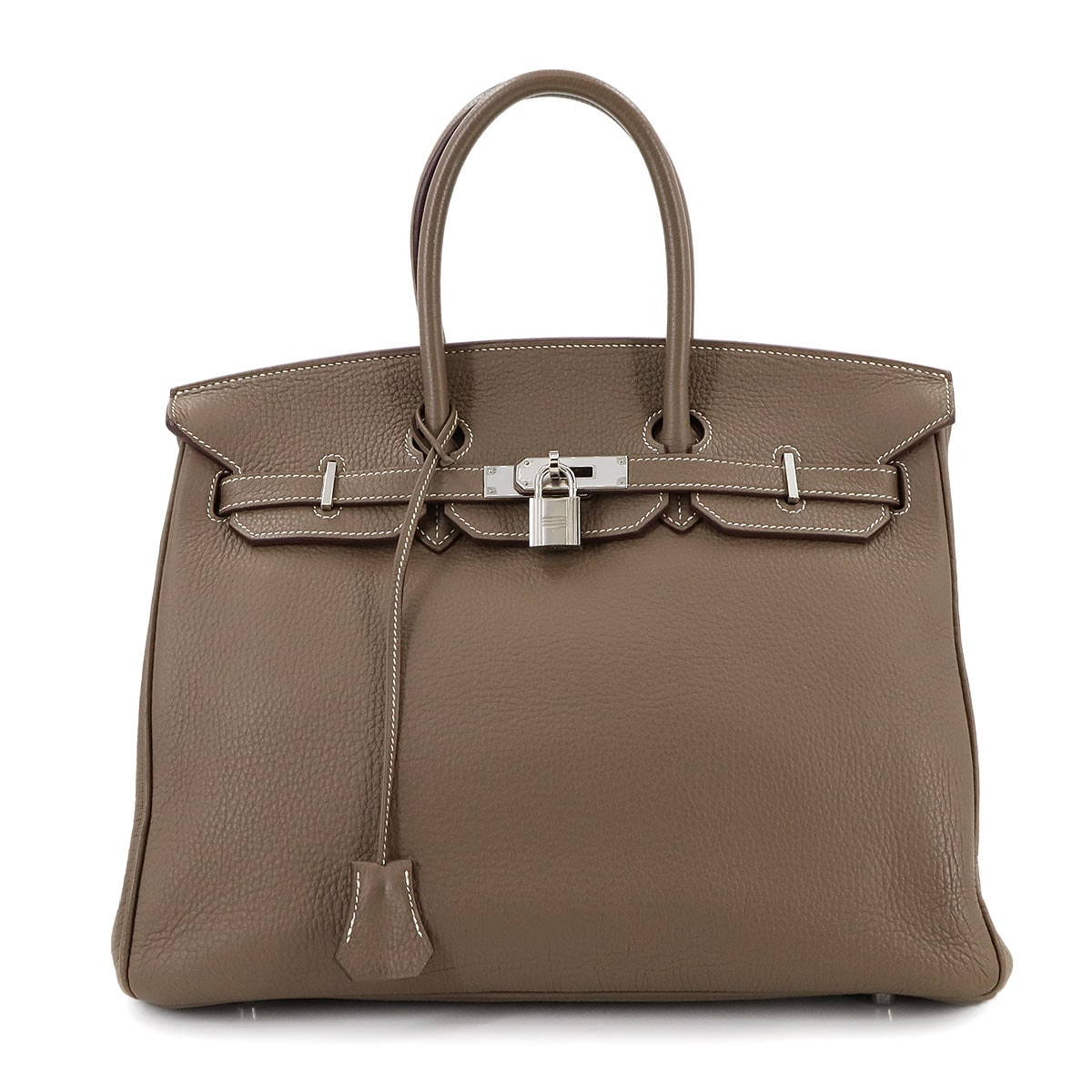 HERMES バーキン35 トゴ エトゥープ ハンド バッグ □N刻印 シルバー 金具 Birkin 35 エルメス 90296038