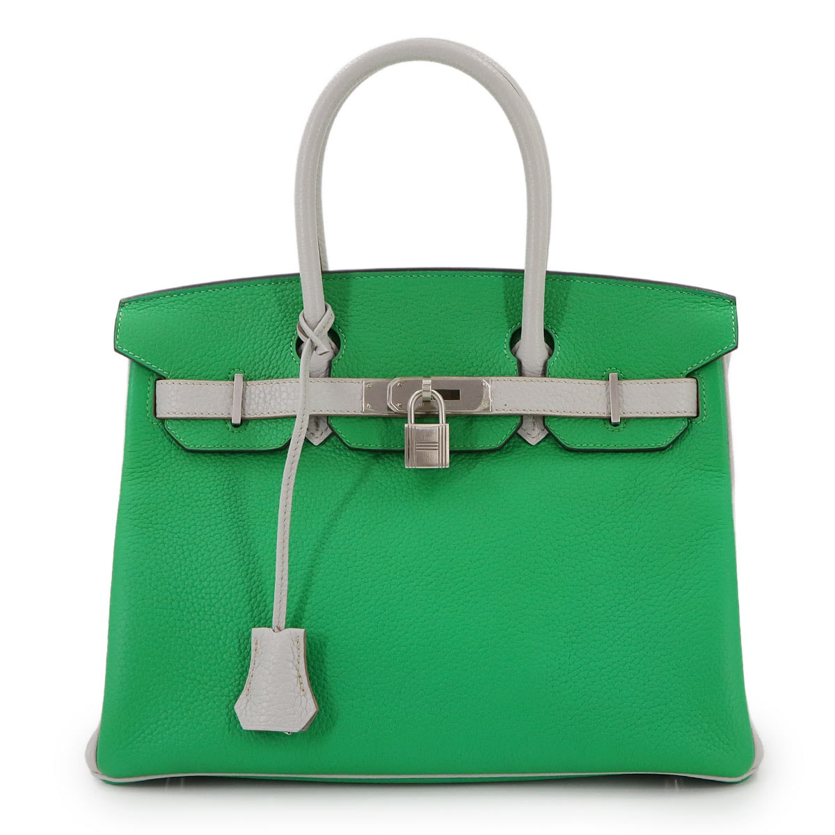 HERMES バーキン30 パーソナル SPO トリヨンクレマンス バンブー グリスパール ハンド バッグ □R刻印 マットシルバー 金具 Birkin 30 エルメス 90296208