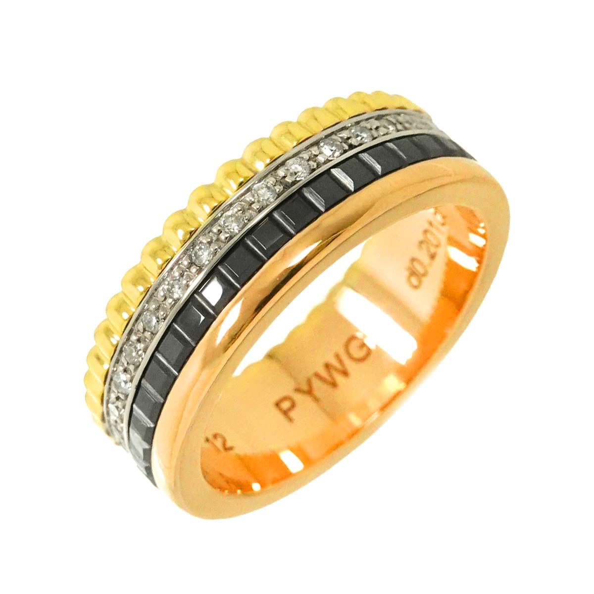 リング 12号 ダイヤ 0.201ct K18 YG PG WG イエロー ピンク ホワイト ゴールド 750 指輪 Diamond Ring 90294957