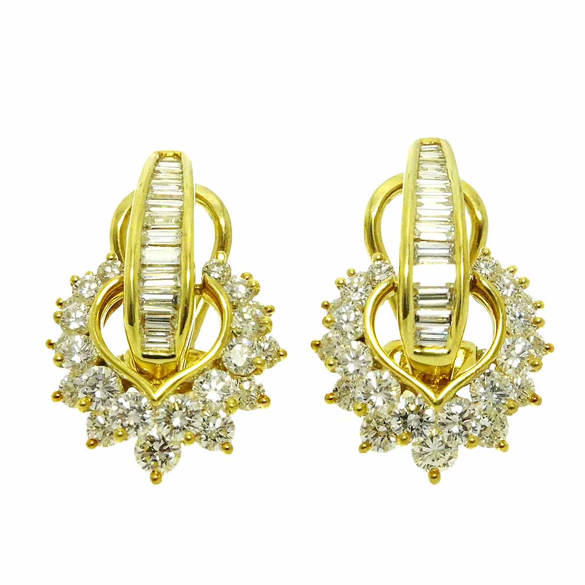 MIKIMOTO ダイヤ イヤリング K18 YG イエローゴールド 750 Earrings Clip on ミキモト 90293433