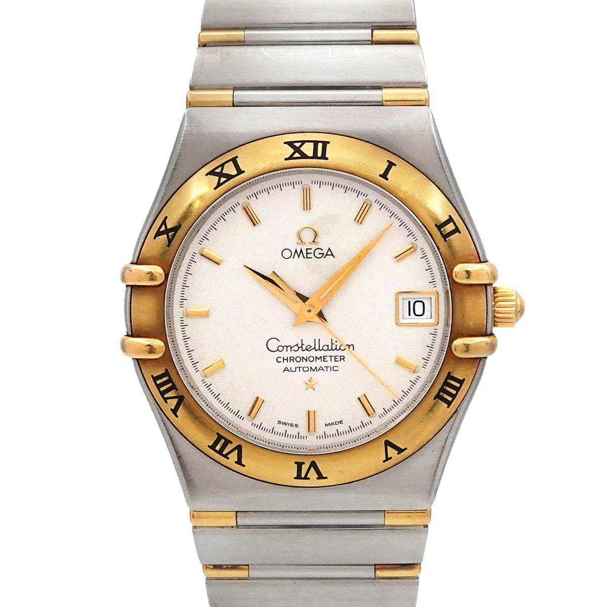 OMEGA コンステレーション クロノメーター コンビ 1302 30 メンズ 腕時計 デイト アイボリー YG 自動巻き Constellation オメガ 90292777