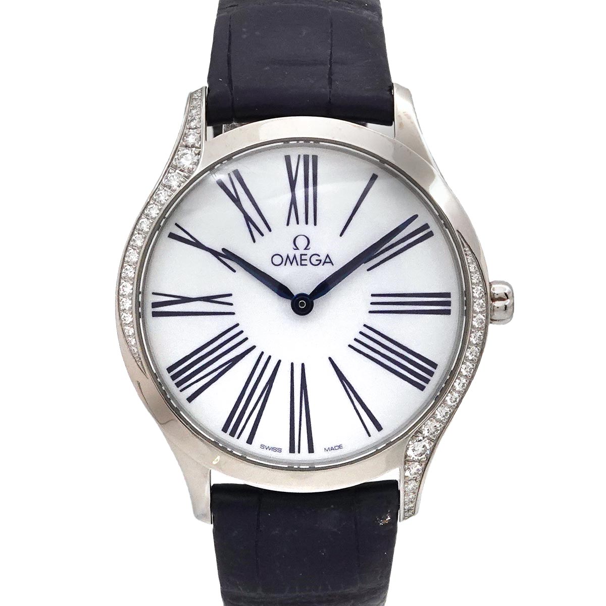 OMEGA デビル プレステージ トレゾア 428 17 36 60 04 001 ダイヤ ベゼル メンズ 腕時計 ホワイト クォーツ ウォッチ De Ville オメガ 90293086