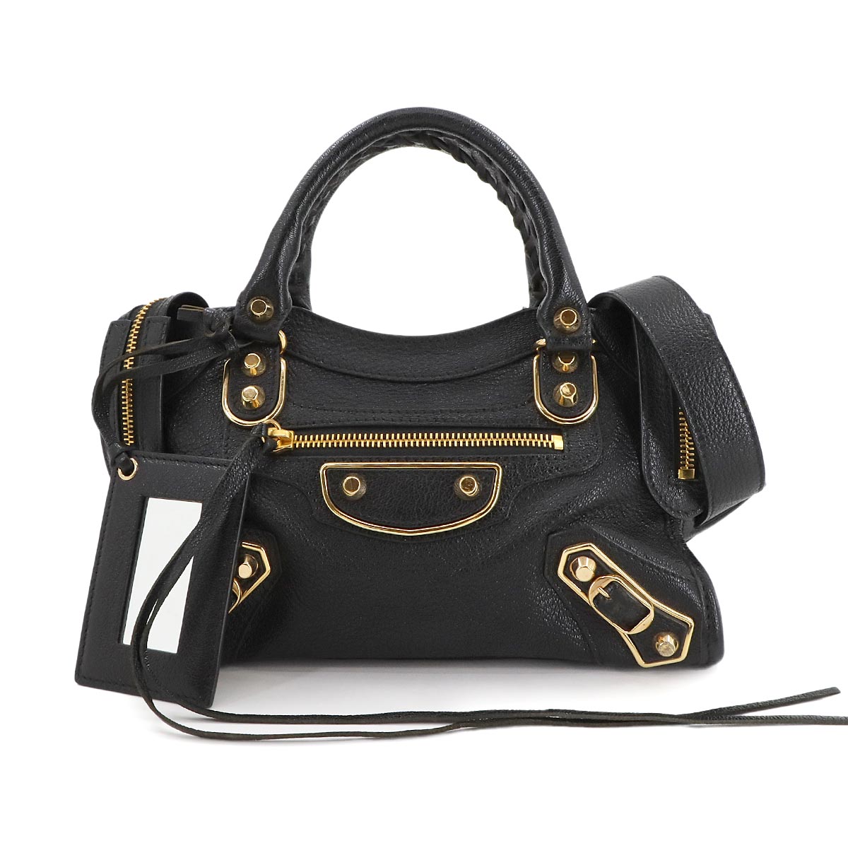 【美品】バレンシアガ　ショルダーバッグ　BB　丸型　ゴールド金具　レザー　黒色 BALENCIAGA(バレンシアガ) BB Soft Large Flap Bag BBロゴ