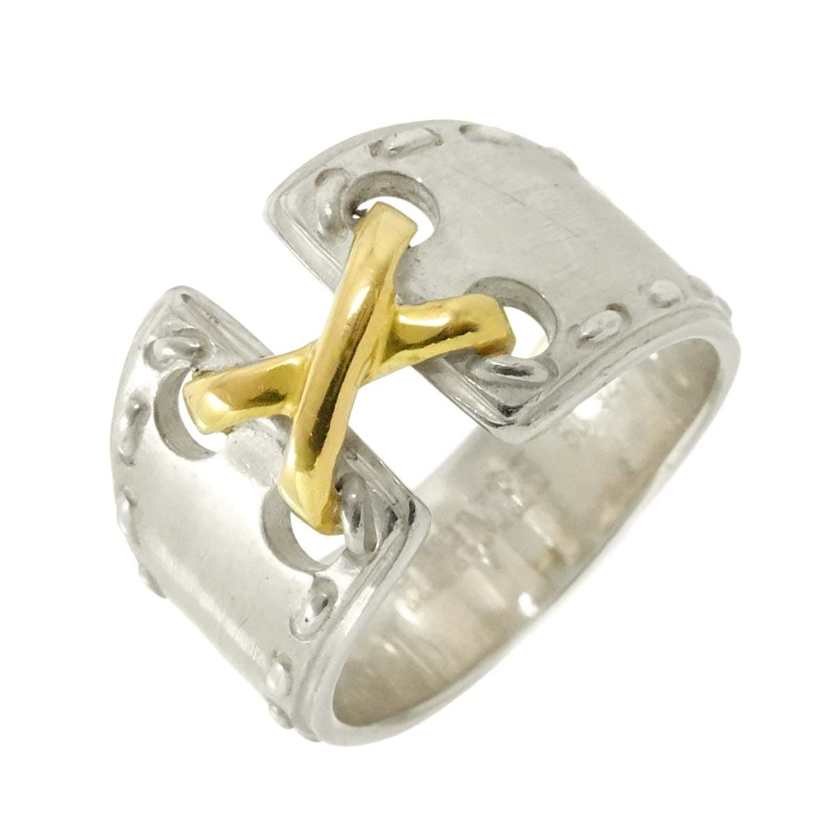 HERMES メキシコ #50 リング SV 925 シルバー 18K YG イエローゴールド 750 指輪 Ring エルメス 90296894