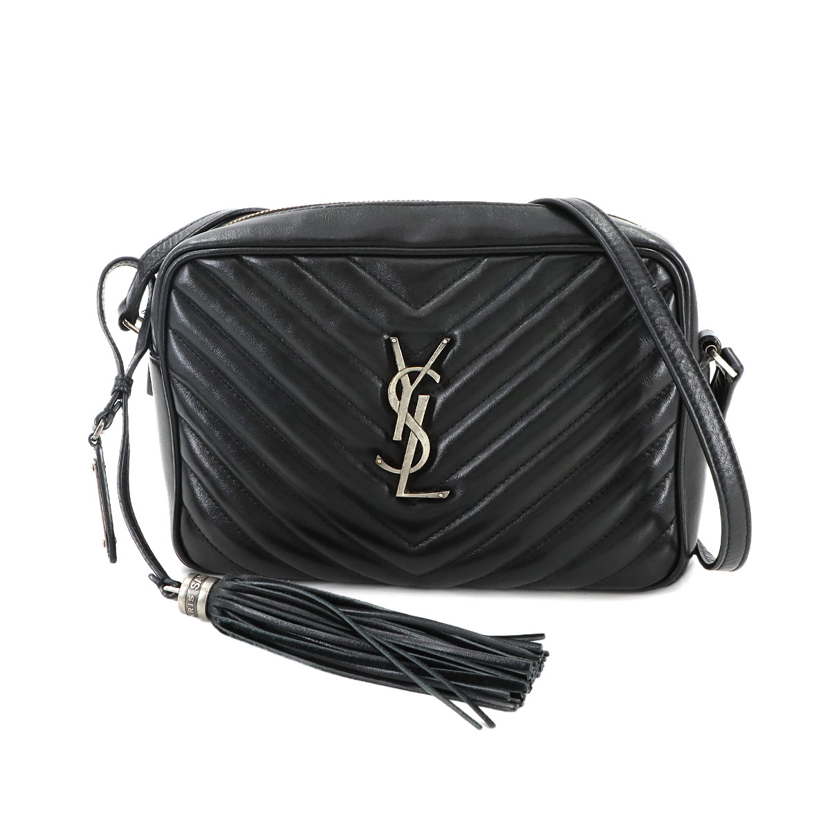 SAINT LAURENT ルー カメラ バッグ ショルダー バッグ レザー ブラック 520534 シルバー 金具 Lou Shoulder Bag サンローラン パリ 90294472