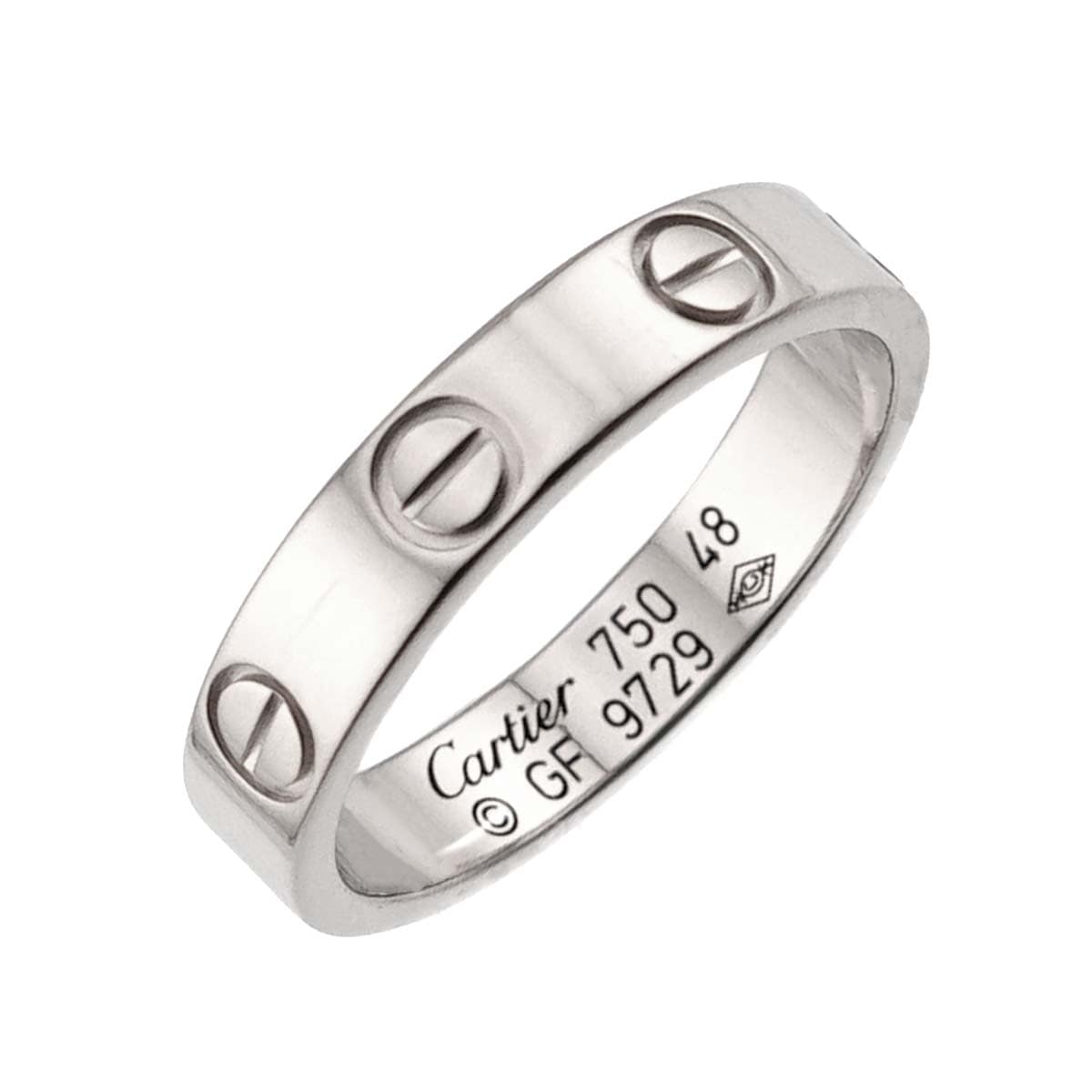 Cartier ミニラブ #48 リング K18 WG ホワイトゴールド 750 指輪 Mini Love Ring【証明書付き】カルティエ 90294058