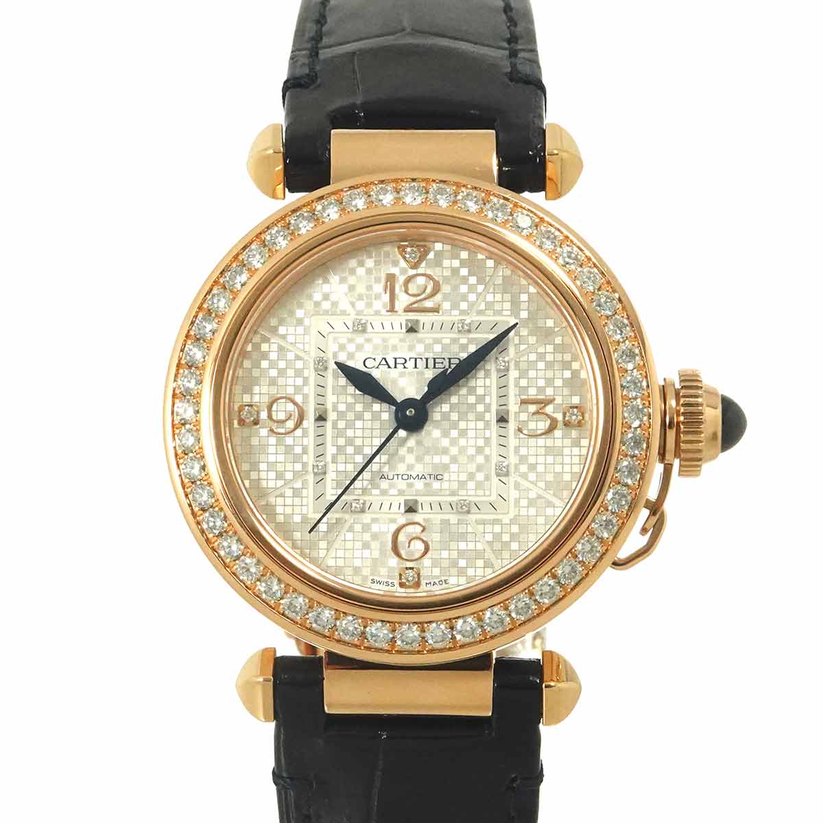 Cartier パシャ WJPA0027 レディース 腕時計 ダイヤ ベゼル シルバー K18PG 自動巻き ウォッチ Pasha カルティエ 90291800