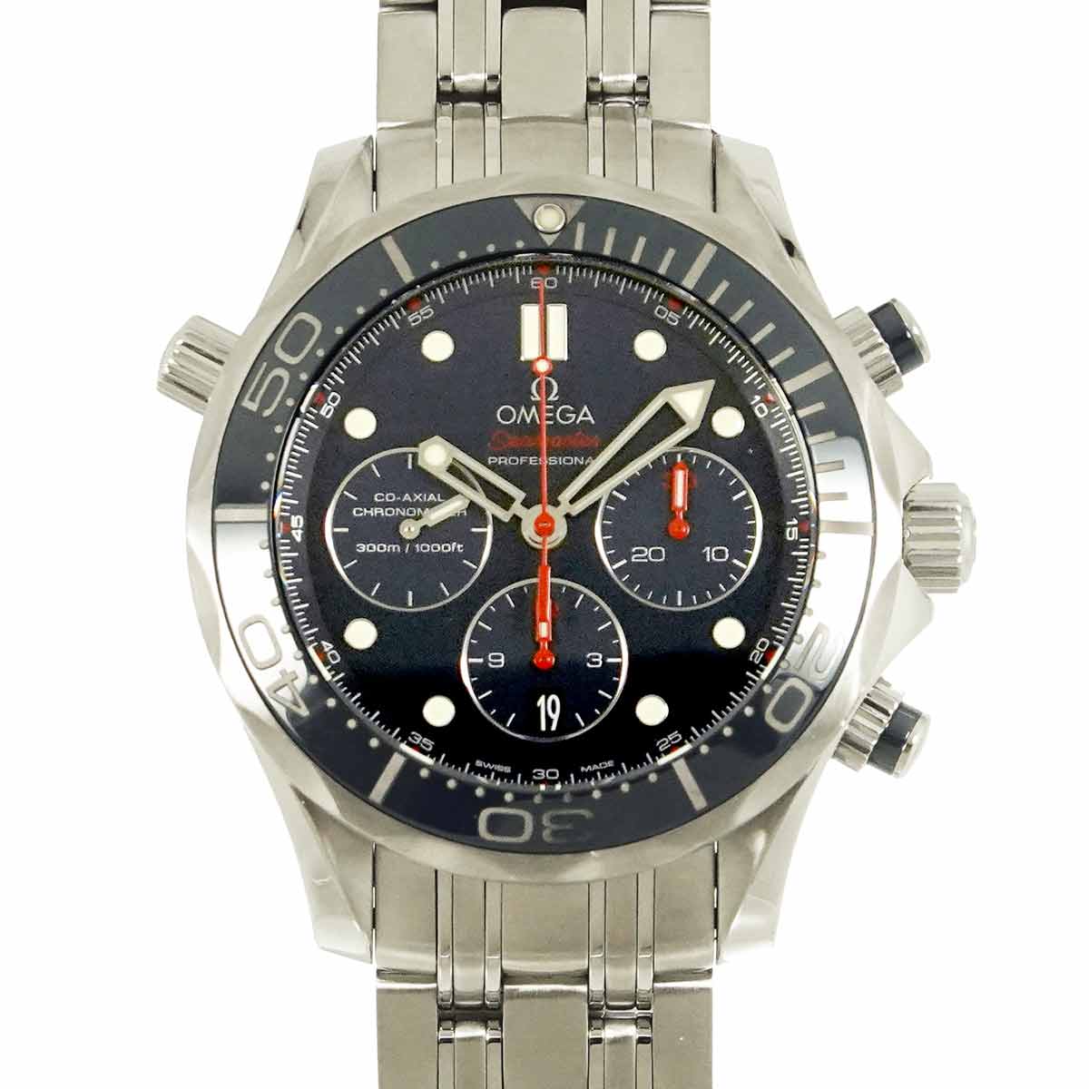 OMEGA シーマスター ダイバーズ 300 コーアクシャル 212 30 44 50 03 001 クロノグラフ メンズ 腕時計 デイト ブルー オートマ 自動巻き オメガ 90292248