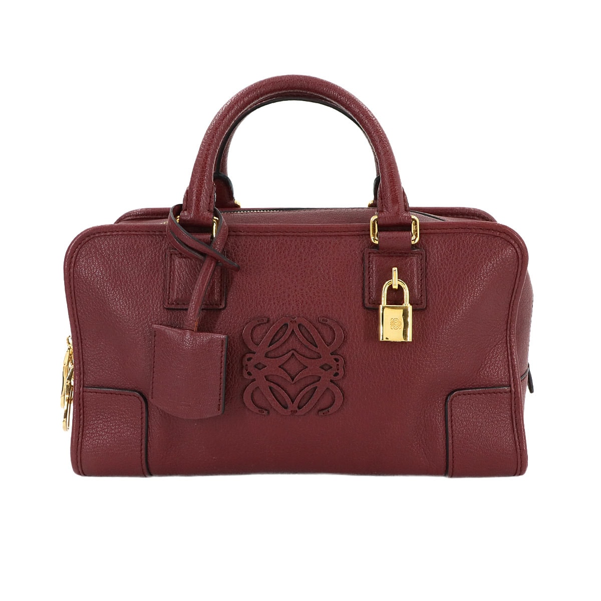 LOEWE アマソナ 28 ハンド バッグ レザー ボルドー ゴールド 金具 Amazona 28 ロエベ 90294522