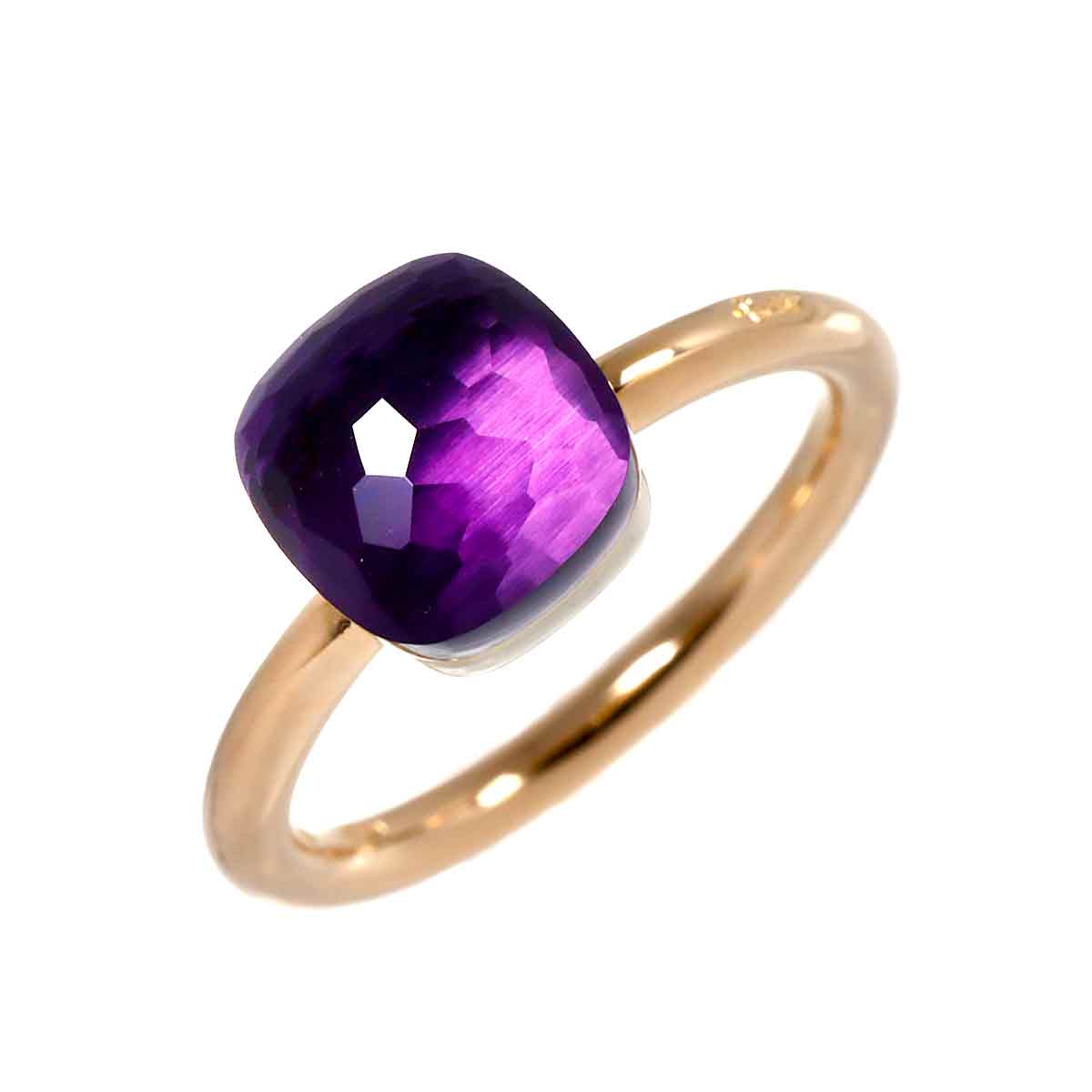Pomellato ヌード プチ #52 リング アメジスト K18 PG WG ピンク ホワイトゴールド 750 指輪 Amethyst Ring ポメラート 90295448