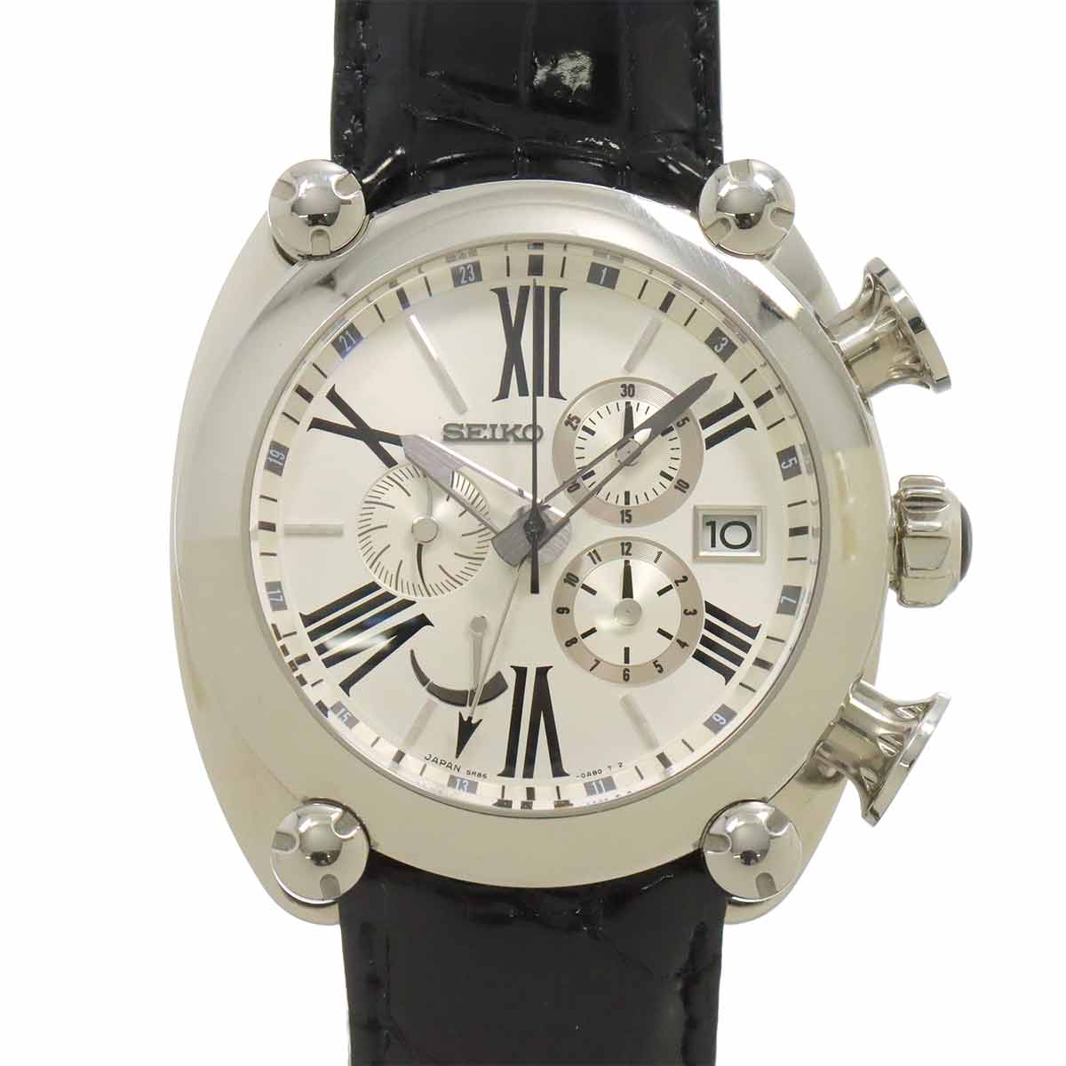 SEIKO ガランテ スプリングドライブ SBLA025 クロノグラフ メンズ 腕時計 デイト シルバー パワーリザーブ オートマ 自動巻き Galante セイコー 90296352