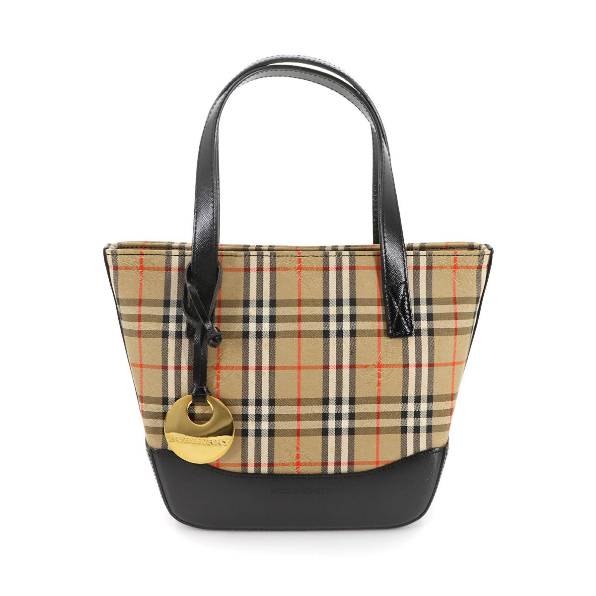 【良品】BURBERRY ノバチェック トートバッグ レザーキャンバスベージュ BURBERRY バーバリー ノバチェック ハンドバッグ トートバッグ