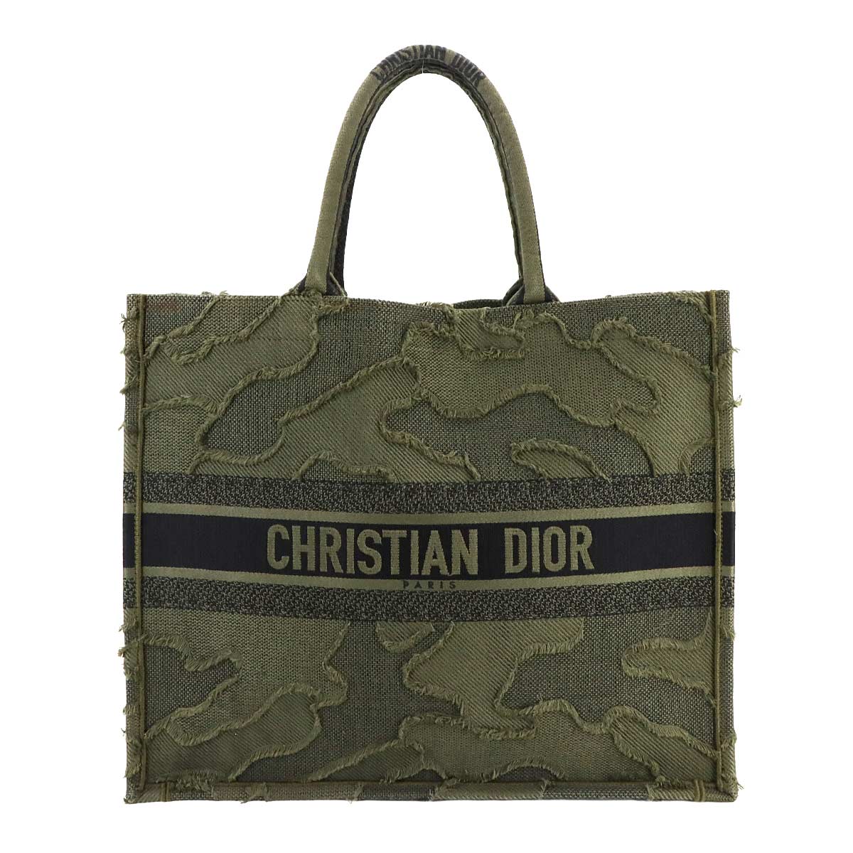 Christian Dior ブック トート バッグ カムフラージュ キャンバス カーキ Book Tote クリスチャン ディオール 90296883
