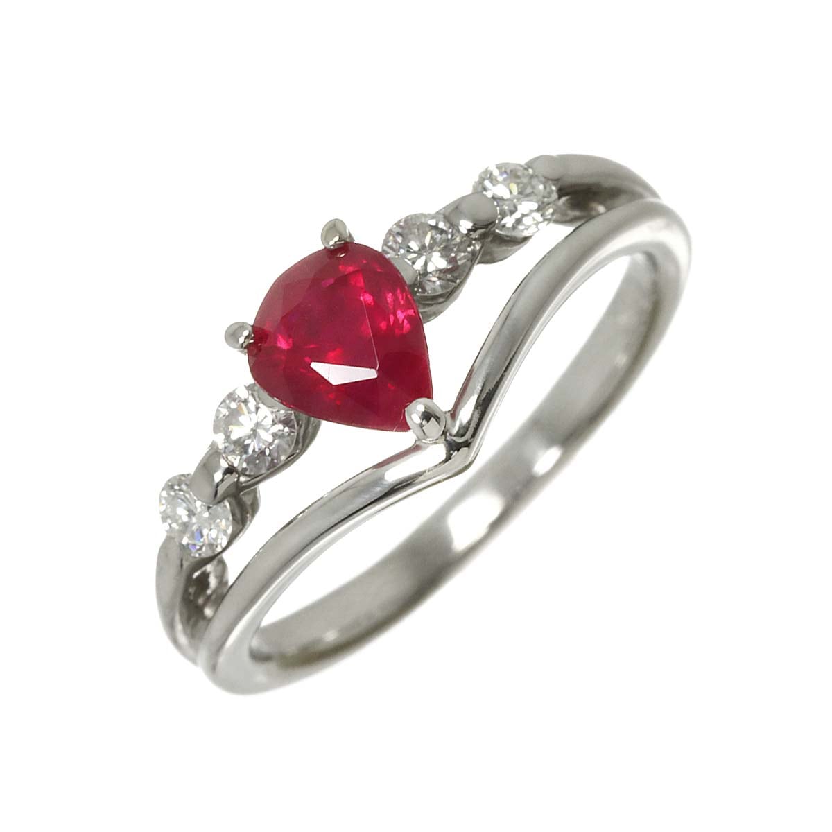リング 10.5号 ルビー 0.99ct ダイヤ 0.26ct Pt プラチナ 指輪 Ruby Ring 90298971