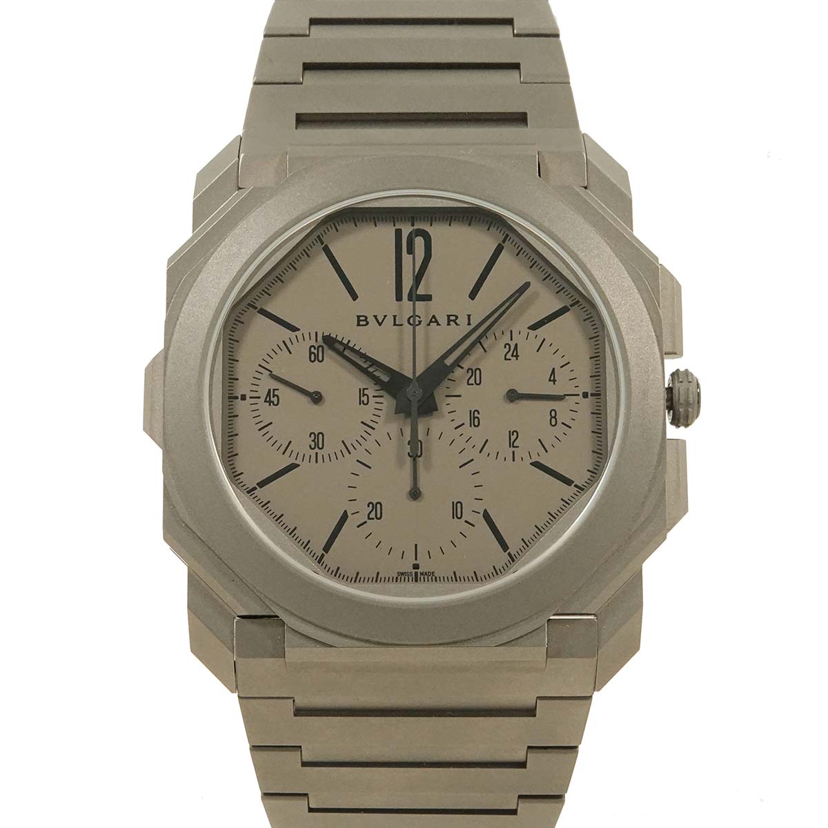 BVLGARI ブルガリ オクト フィニッシモ GMT BGO42TXTCHGMT クロノグラフ メンズ 腕時計 グレー オートマ 自動巻き ウォッチ OCTO ブルガリ 90293121