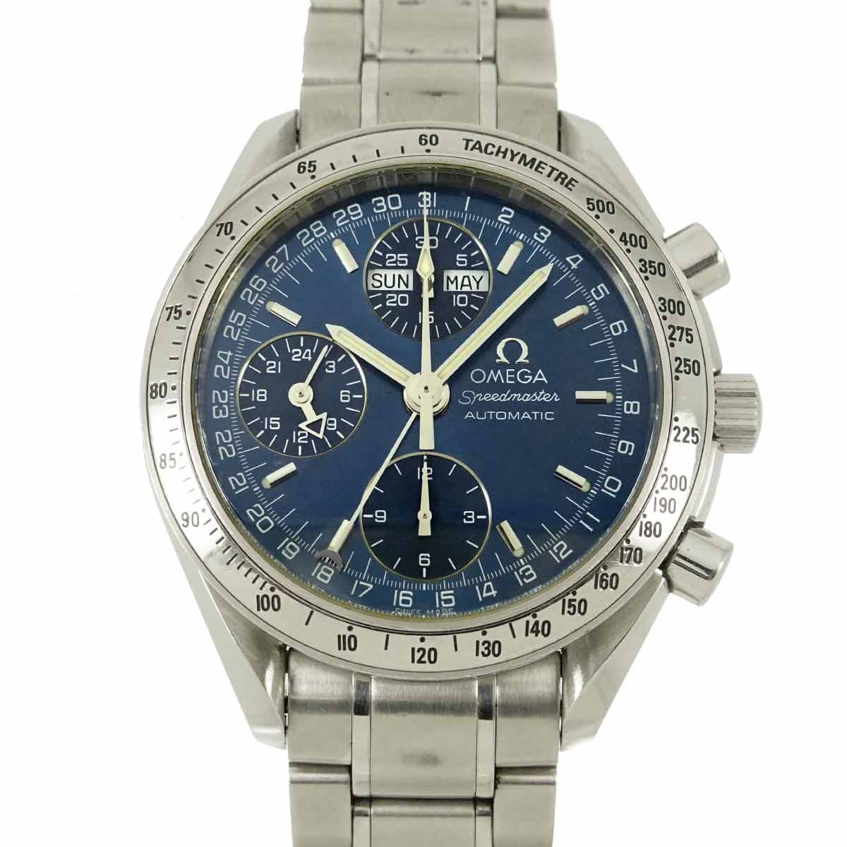 OMEGA スピードマスター トリプルカレンダー 3523 80 メンズ 腕時計 ブルー オートマ 自動巻き ウォッチ Speedmaster オメガ 90296334