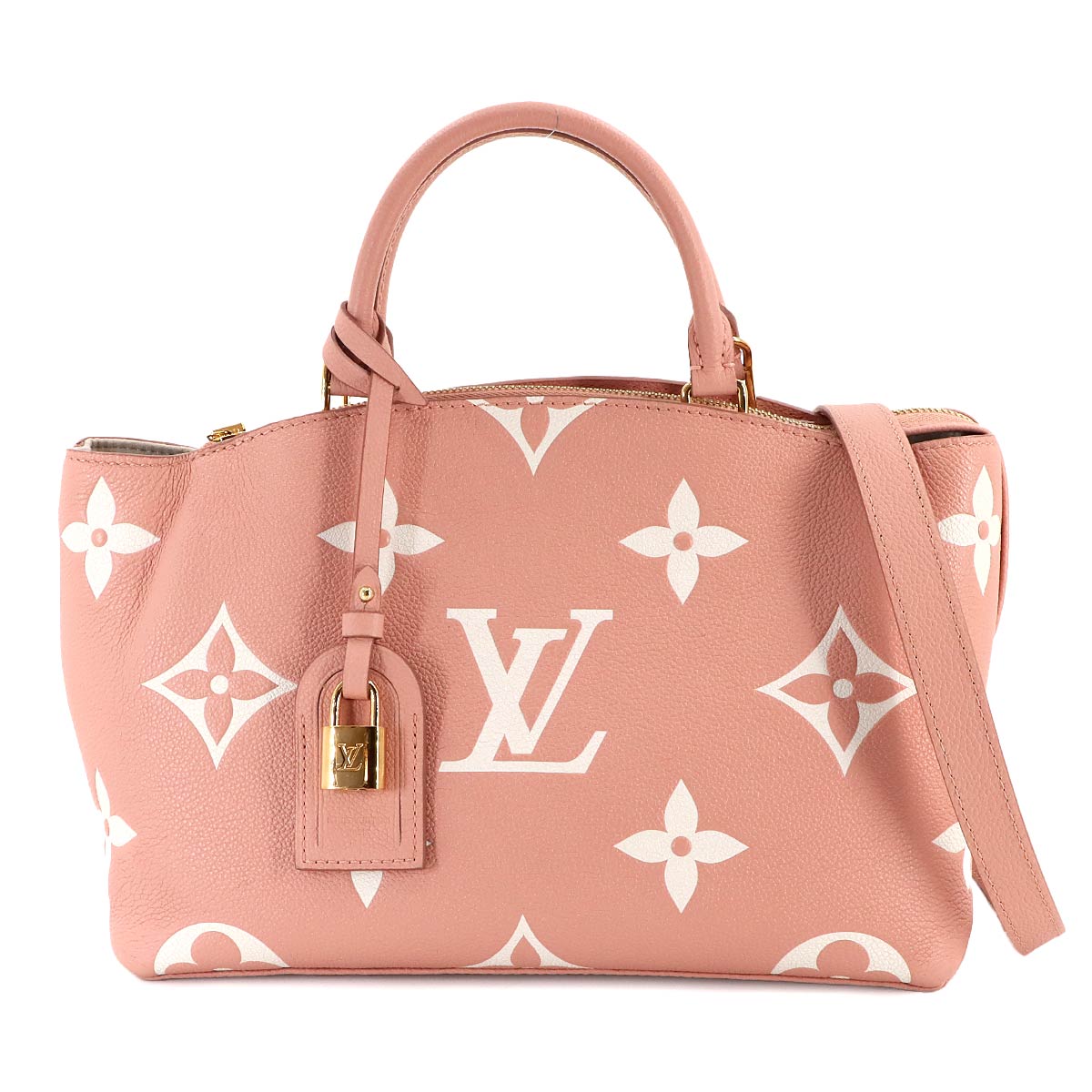LOUIS VUITTON バイカラー モノグラム アンプラント プティ パレ PM 2way ハンド ショルダー バッグ レザー ローズトリアノン クレーム M46353 RFID Petit Palais ルイ ヴィトン 90294393