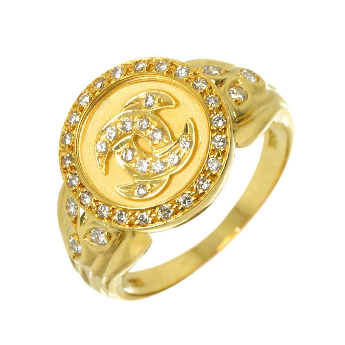 リング 13号 ダイヤ K18 YG イエローゴールド 750 指輪 Diamond Ring 90297538