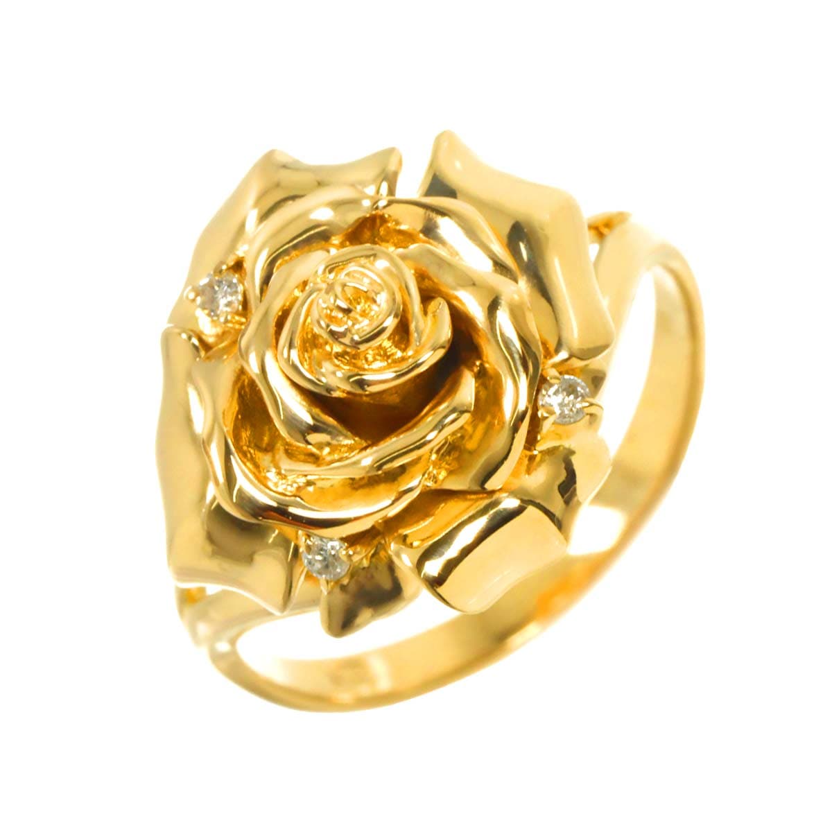 リング 13号 ダイヤ 0.04ct K18 YG イエローゴールド 750 指輪 Diamond Ring 90298300