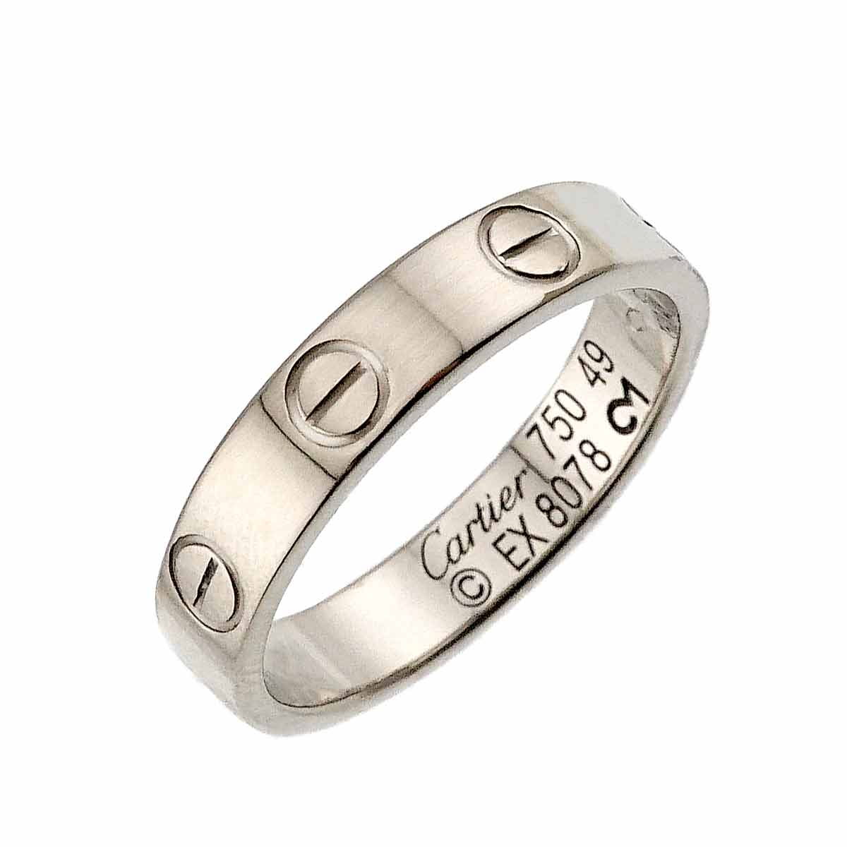 Cartier ミニラブ #49 リング K18 WG ホワイトゴールド 750 指輪 Mini Love Ring カルティエ 90297326