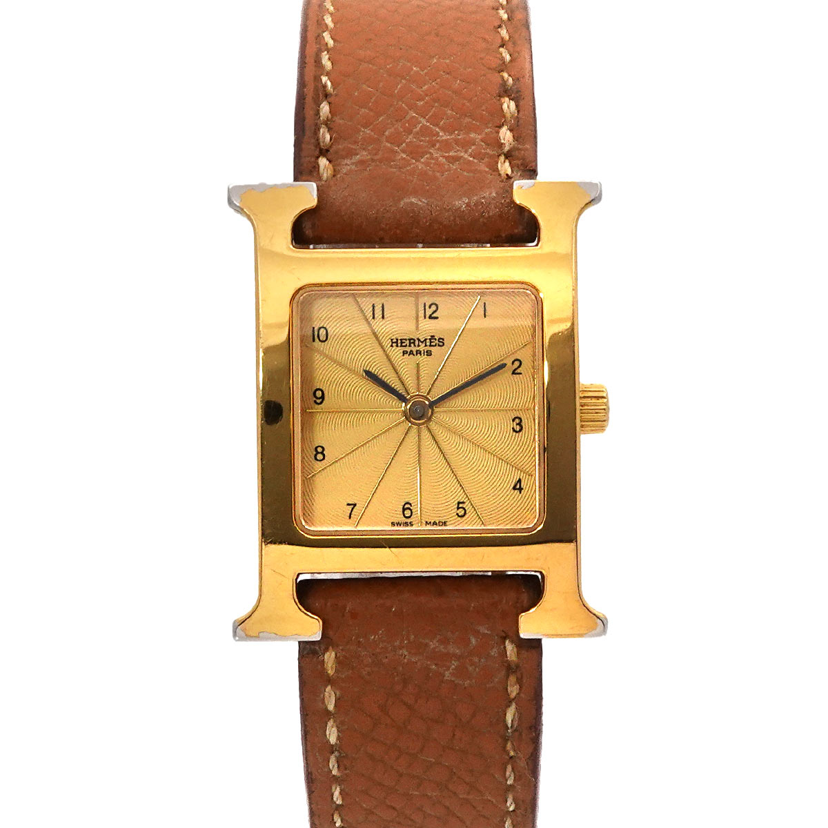 HERMES レディース　腕時計 エルメス HERMES Hウォッチ PM 21MM ゴールド レディース腕時計