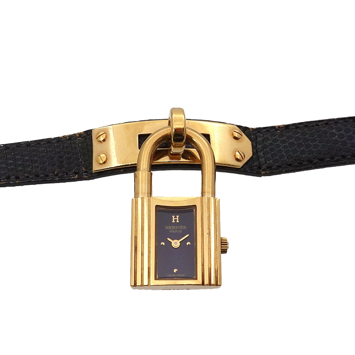 HERMES エルメス【ジャンク品】ケリーウォッチ　ブラック/ゴールド HERMES エルメス【ジャンク品】ケリーウォッチ ブラック/ゴールド