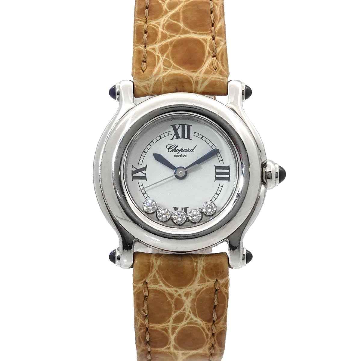 Chopard ハッピースポーツ 27 8245 23 レディース 腕時計 5P ムービングダイヤ ホワイト クォーツ ウォッチ Happy Sports ショパール 90299037