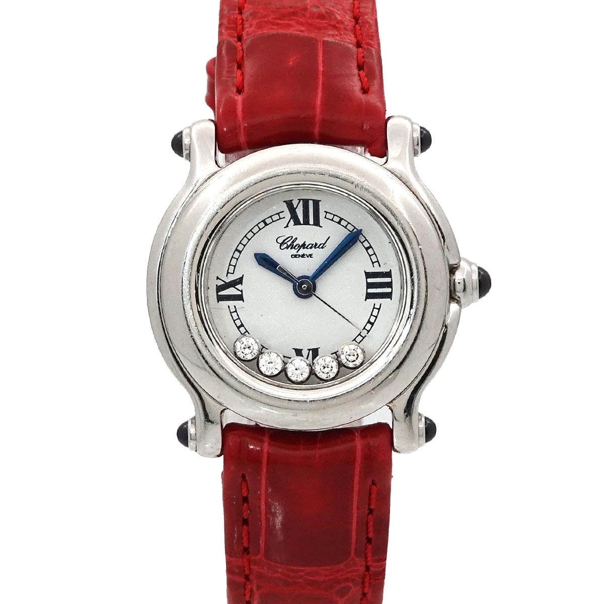 Chopard ハッピースポーツ 27 8245 23 レディース 腕時計 5P ムービングダイヤ ホワイト クォーツ ウォッチ Happy Sports ショパール 90299038