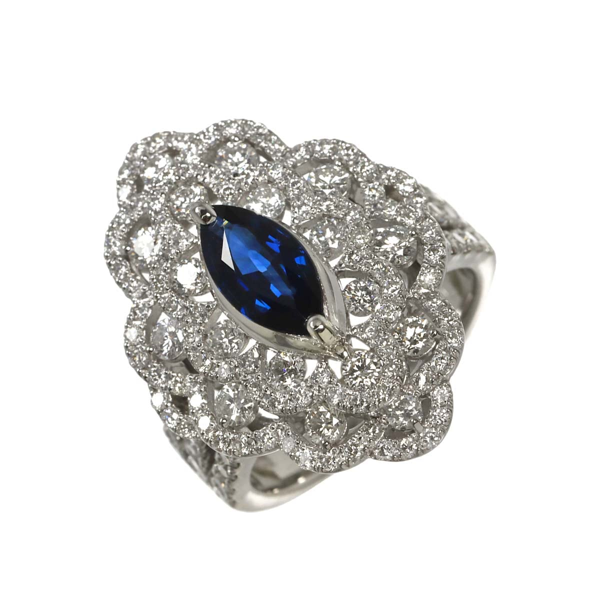 リング 12.5号 サファイヤ 1.268ct ダイヤ 1.95ct Pt プラチナ 指輪 Sapphire Ring 90298483