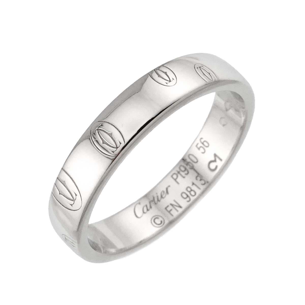 Cartier ハッピーバースデー ロゴ SM #56 リング Pt プラチナ 指輪 Logo Happy birthday Ring カルティエ 90297244