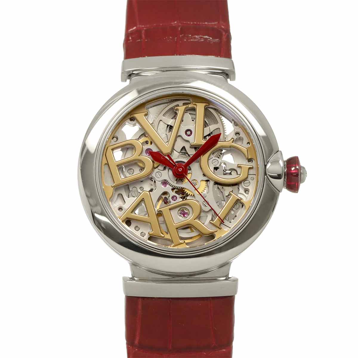 BVLGARI ルチェア LU33S レディース 腕時計 スケルトン ゴールド シルバー オートマ 自動巻き ウォッチ Lvcea ブルガリ 90297176