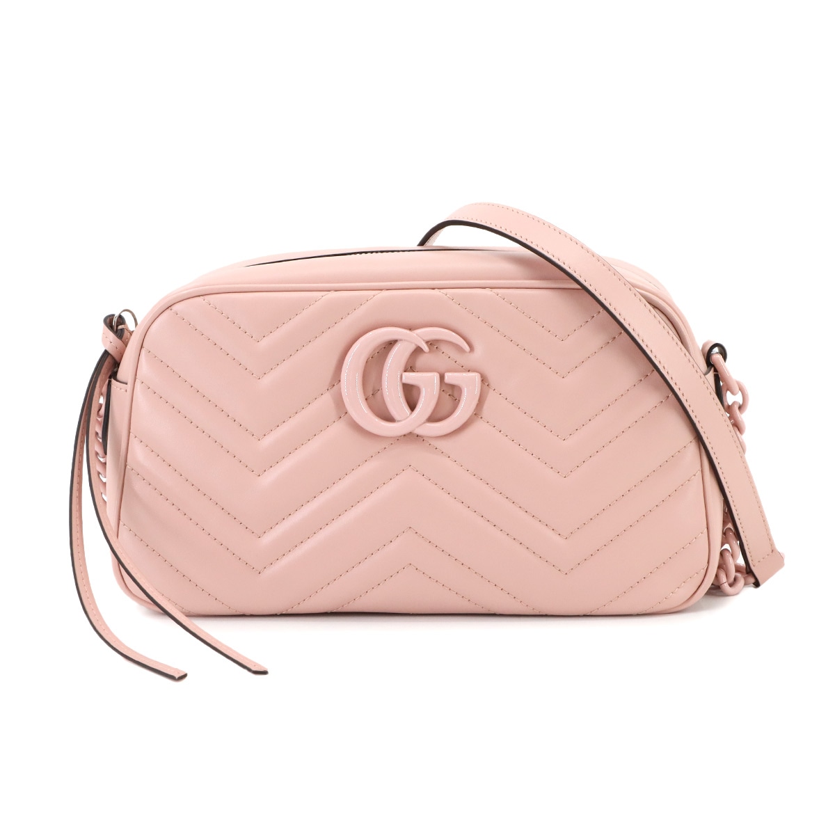 GUCCI GG マーモント キルティング スモール チェーン ショルダー バッグ レザー ピンク 447632 GG Marmont Bag グッチ 90298102