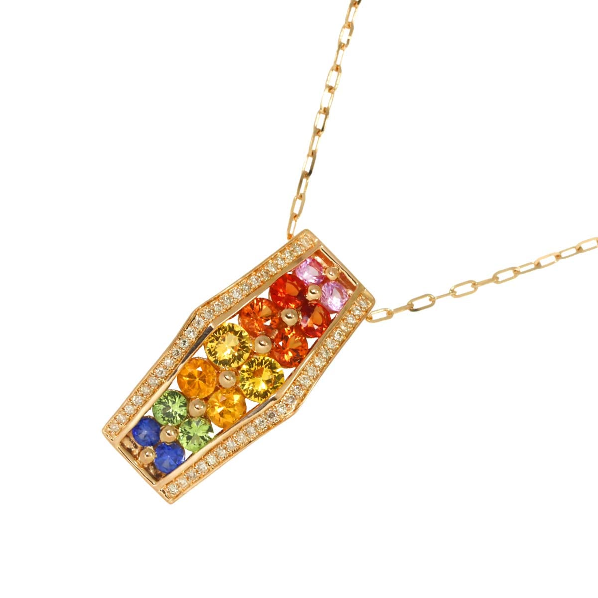 サファイヤ 1.90ct ダイヤ 0.14ct K18 PG ネックレス 45cm ピンクゴールド 750 【鑑定書付き】 Sapphire Necklace 90298242