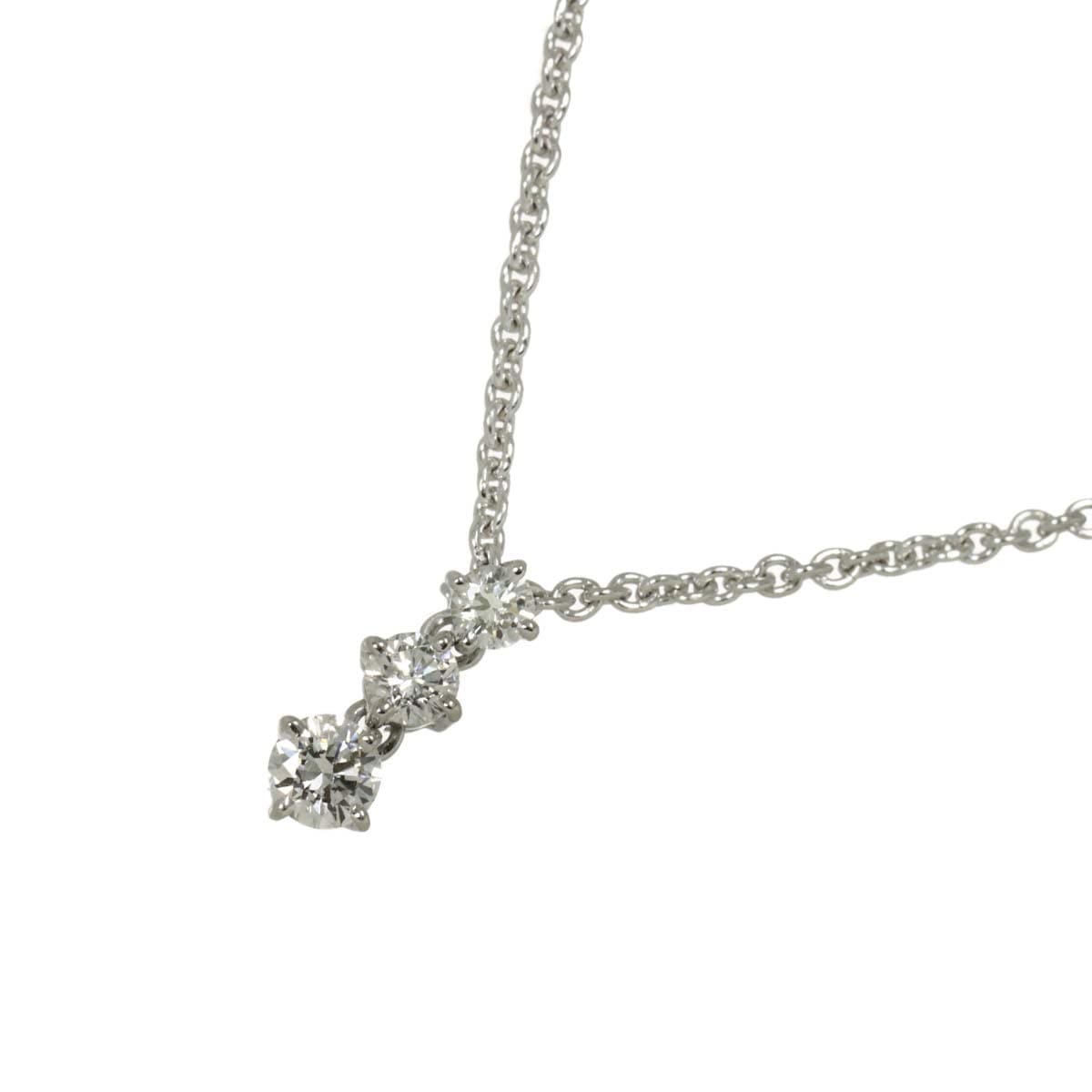MIKIMOTO ダイヤ 0.17ct ネックレス 43cm K18 WG ホワイトゴールド 750 Diamond Necklace ミキモト 90291157