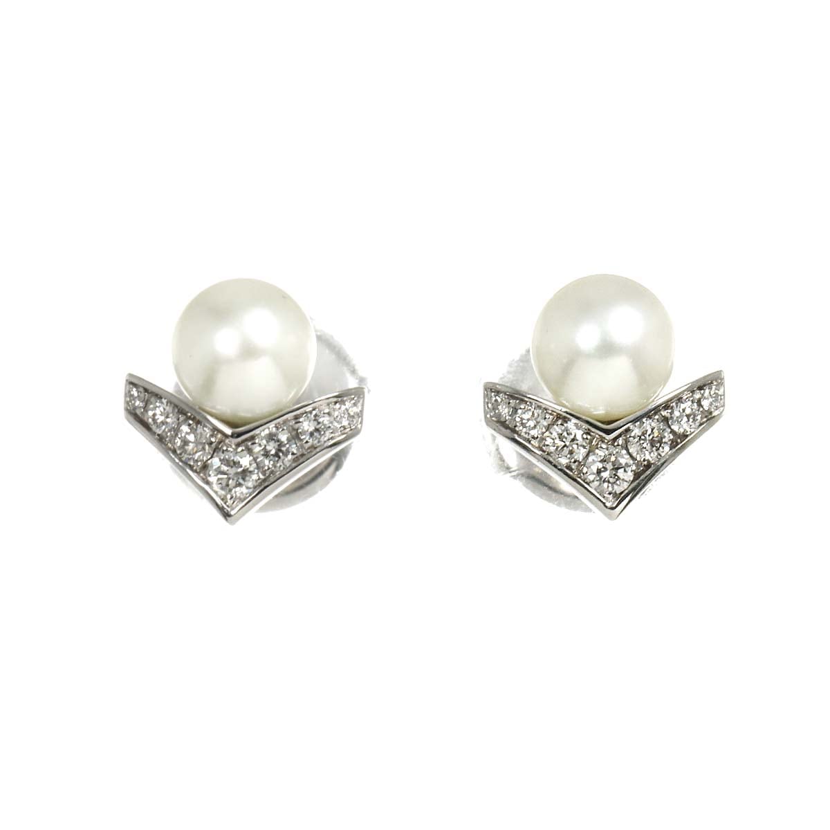 CHAUMET ジョゼフィーヌ エグレット アコヤ真珠 5.0mm ダイヤ ピアス K18 WG ホワイトゴールド 750 Josephine Earrings Pierced【証明書付き】ショーメ 90294044