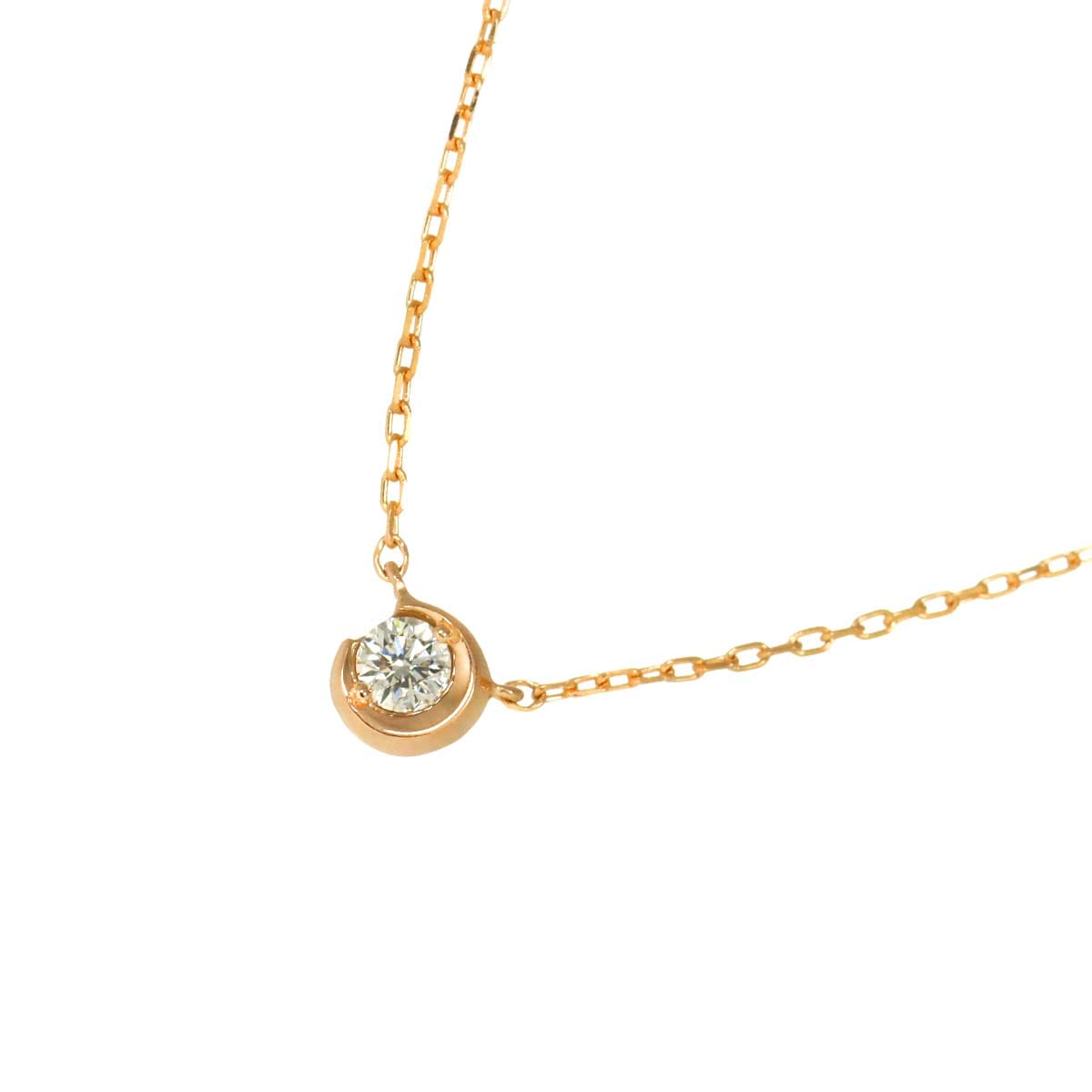 Star Jewelry ダイヤ 0.04ct ネックレス 40cm K18 PG ピンクゴールド 750 Diamond Necklace スタージュエリー 90295597