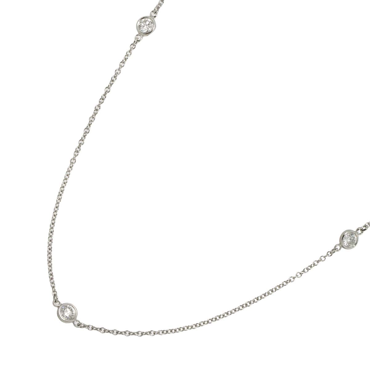 TIFFANY&CO. バイザヤード ダイヤ 3P ネックレス 40cm Pt プラチナ By The Yard Diamond Necklace ティファニー 90295891