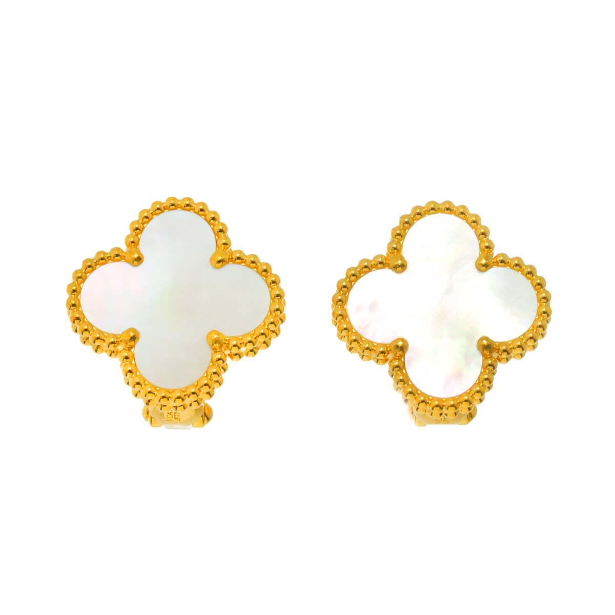 Van Cleef & Arpels ヴィンテージ アルハンブラ ピアス シェル K18 YG 750 Vintage Alhambra【証明書付き】ヴァンクリーフ & アーペル 90296770