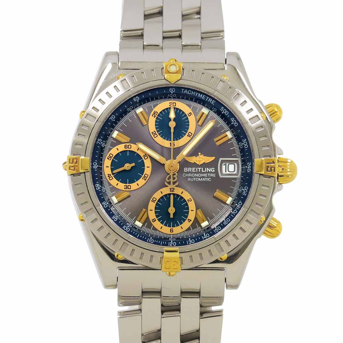 BREITLING クロノマット ビコロ B13352 コンビ クロノグラフ メンズ 腕時計 デイト グレー オートマ 自動巻き ウォッチ Chronomat ブライトリング 90298891