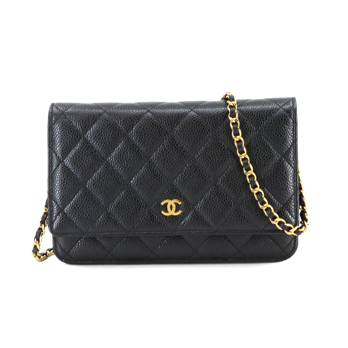 CHANEL マトラッセ チェーン ウォレット 長財布 キャビアスキン ブラック AP3516 ゴールド 金具 Chain Wallet シャネル 90297992