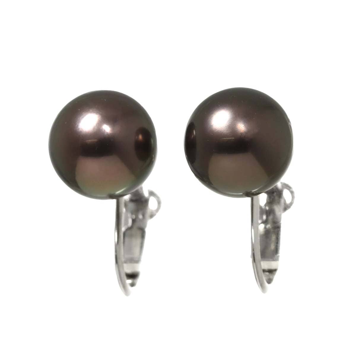 黒長真珠 10.1mm K14 WG イヤリング ホワイトゴールド 585 パール Pearl Earrings Clip-on 90297758