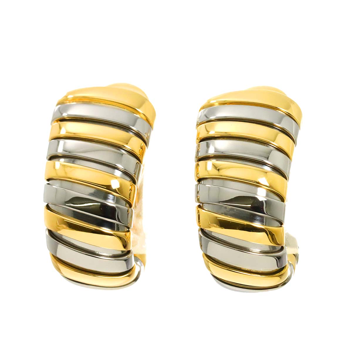 BVLGARI トゥボガス イヤリング K18 YG イエローゴールド 750 SS Earrings Clip on ブルガリ 90296316