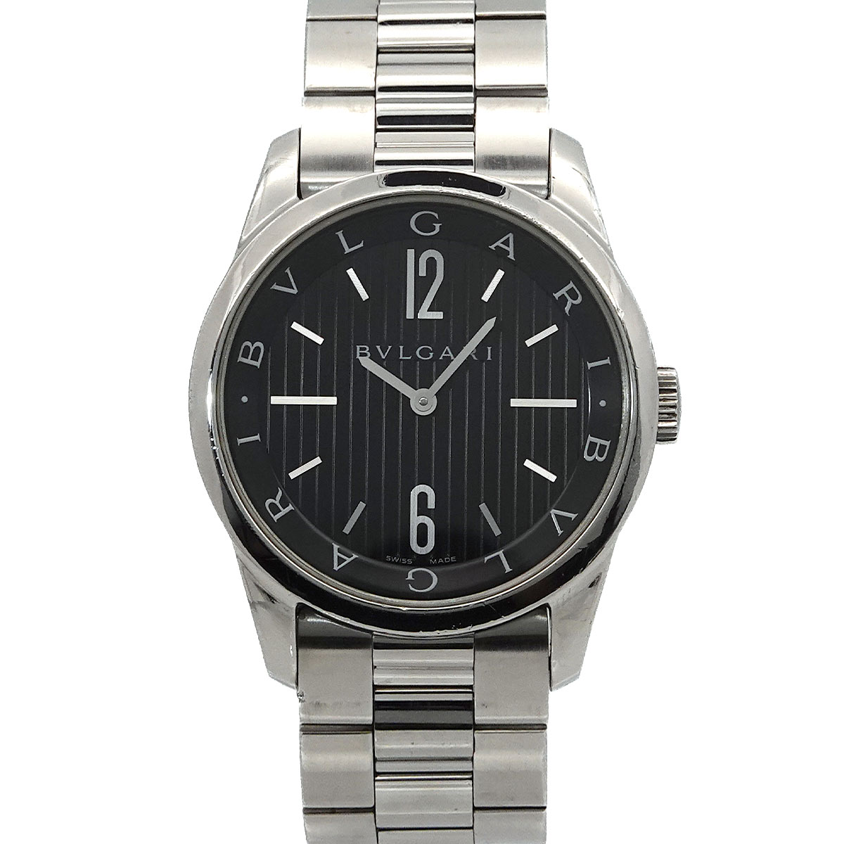 BVLGARI ソロテンポ ST37S メンズ 腕時計 ブラック クォーツ ウォッチ Solotempo ブルガリ 90297898