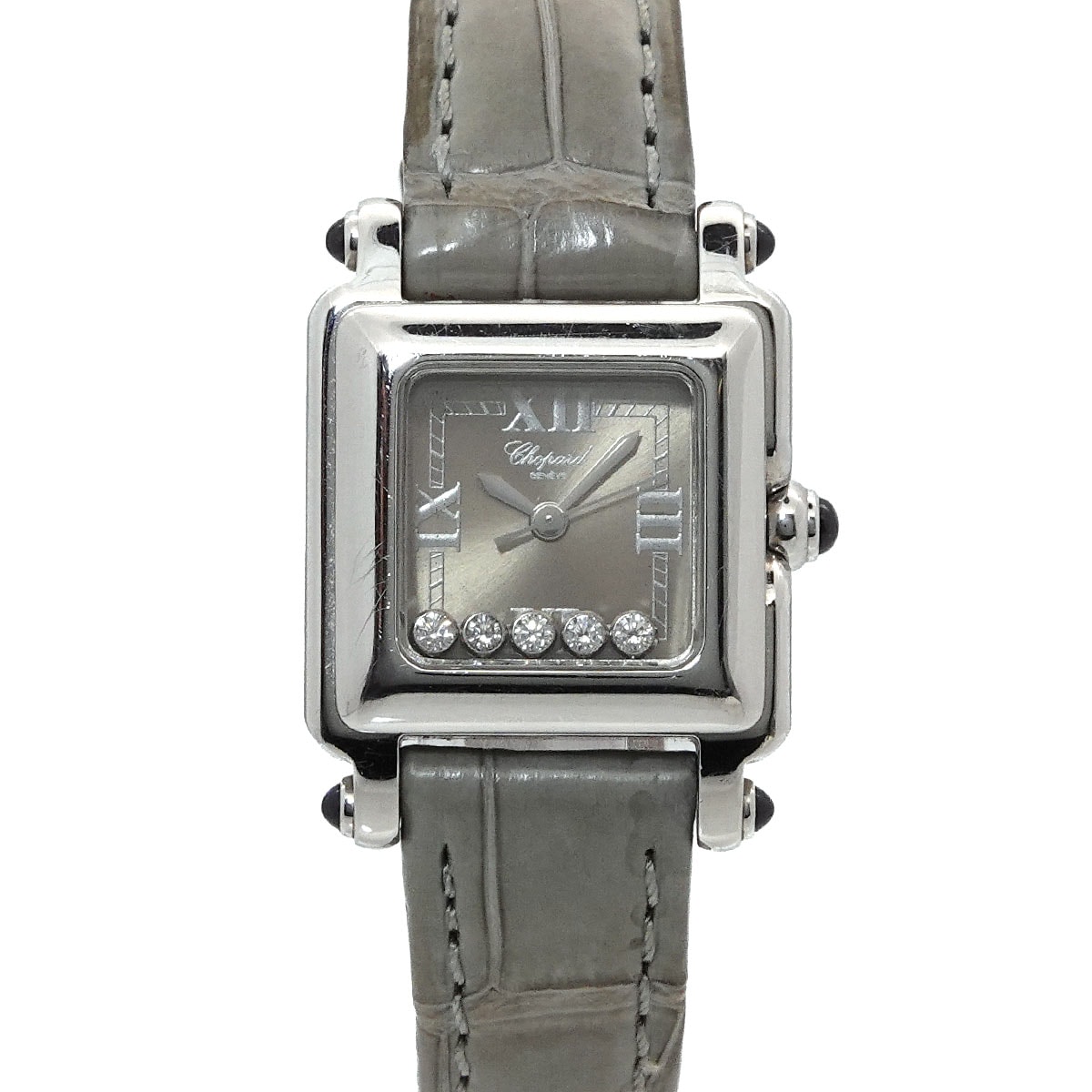 Chopard ハッピースポーツ 27/8892-23 レディース 腕時計 5P ムービングダイヤ グレー クォーツ ウォッチ Happy Sport ショパール 90299156