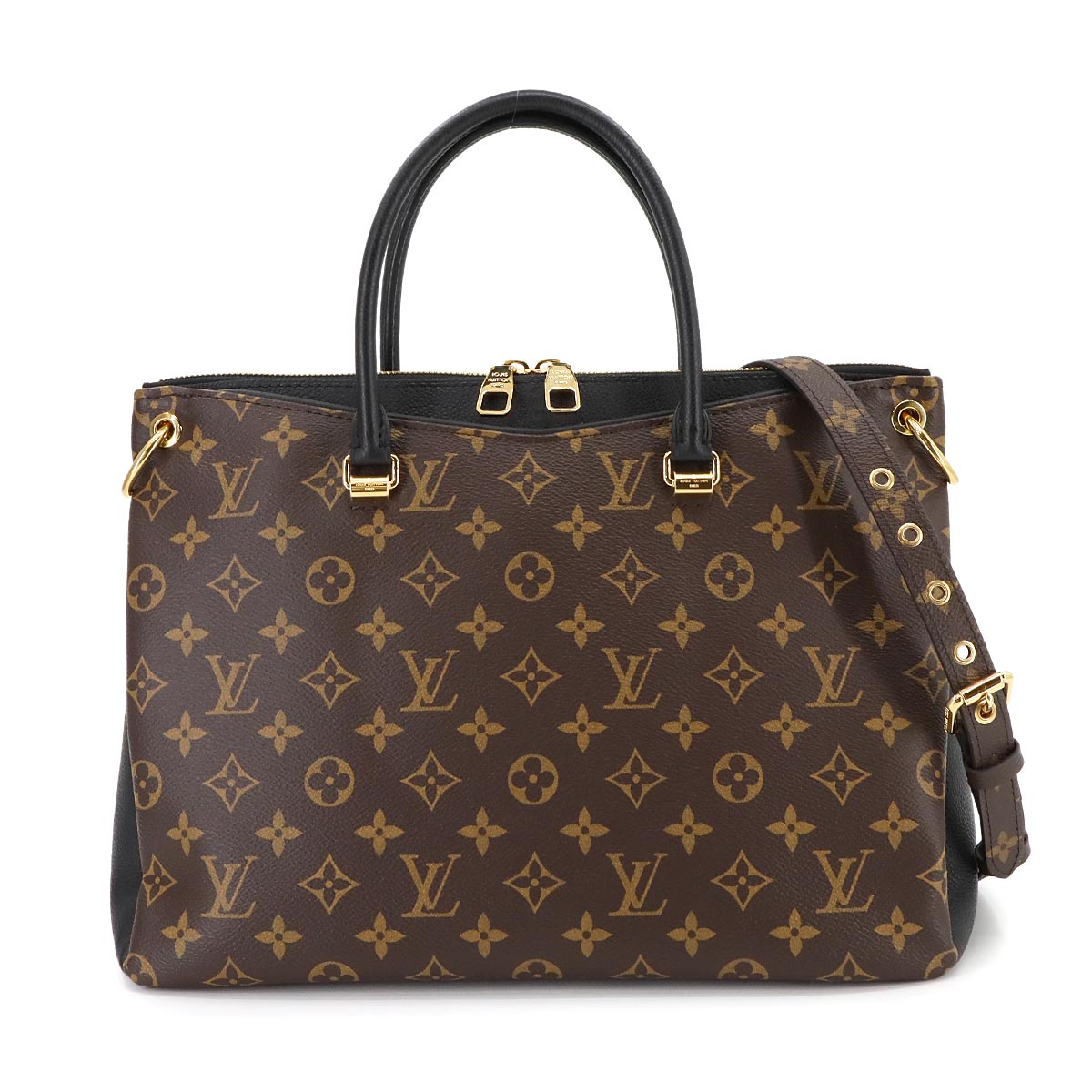 LOUIS VUITTON モノグラム パラス 2way ハンド ショルダー バッグ レザー ノワール ブラウン M42756 ゴールド 金具 Pallas ルイ ヴィトン 90298000