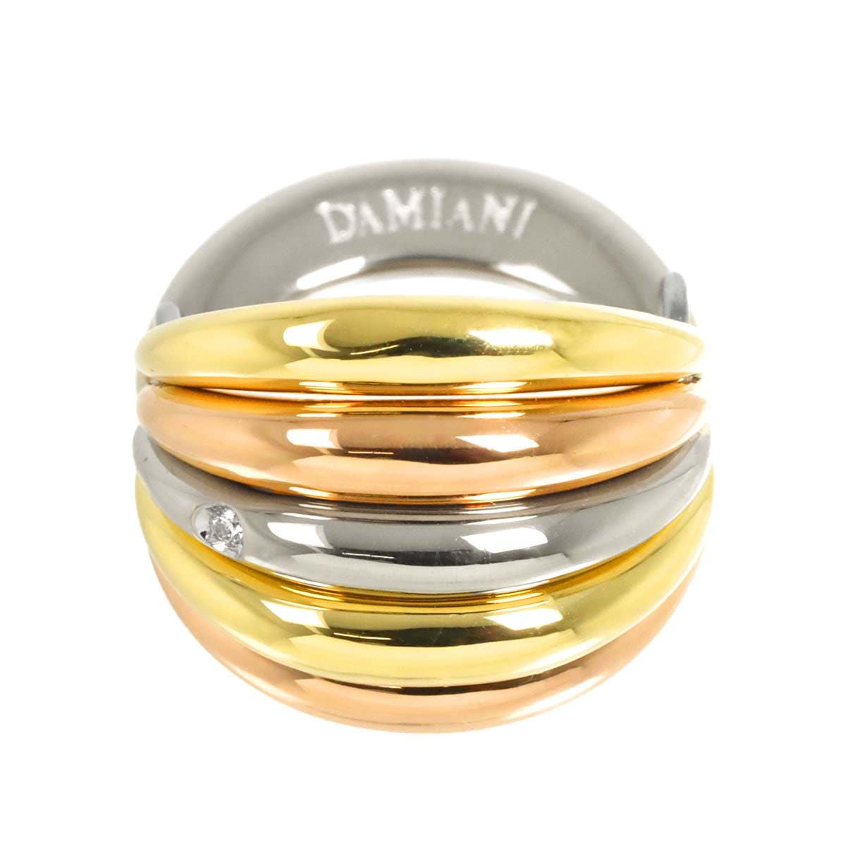 DAMIANI ガイア 10.5号 リング ダイヤ K18 YG WG PG スリーゴールド スリーカラー 750 指輪 Diamond Ring ダミアーニ 90298236