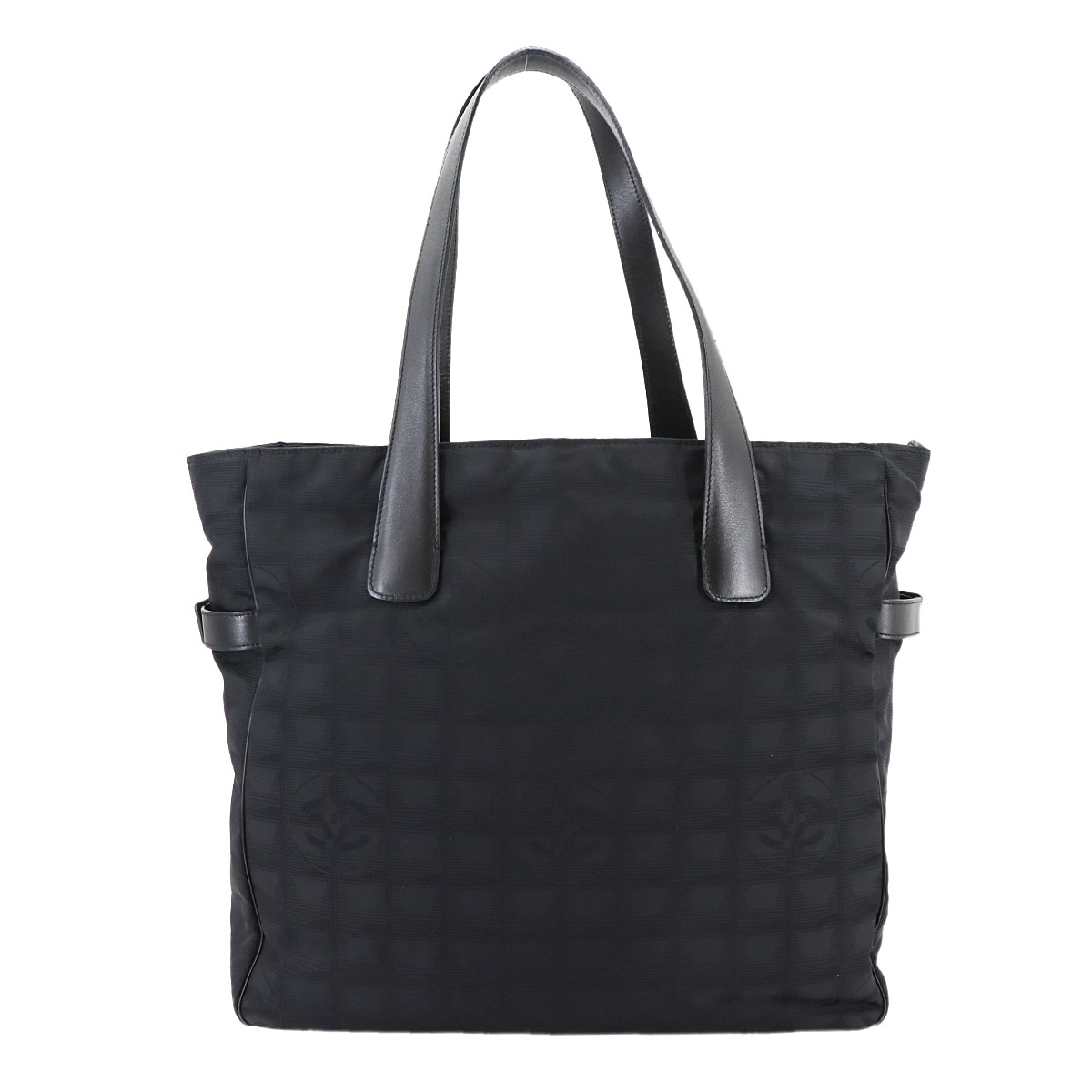 CHANEL ニュートラベルライン トート GM バッグ ナイロンジャガード レザー ブラック A15825 ブラック 金具 ヴィンテージ Tote GM シャネル 90298067