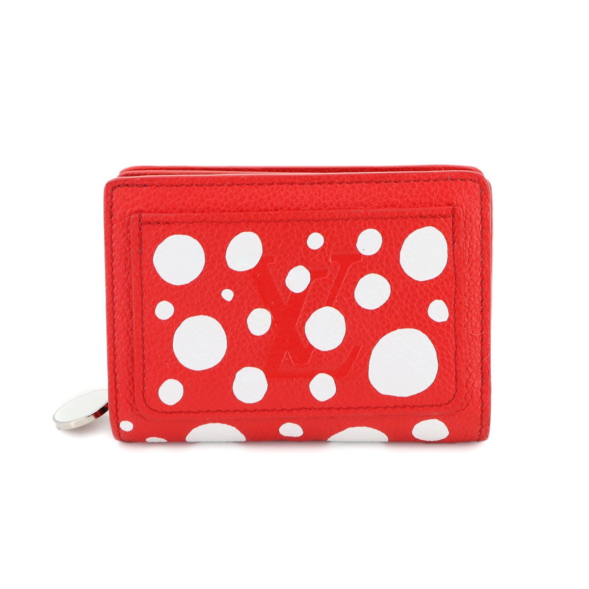 LOUIS VUITTON LVxYK モノグラム アンプラント ポルトフォイユ クレア 二つ折り 財布 レザー ルージュ ブラン 草間彌生 M82103 RFID Clea Wallet ルイ ヴィトン 90299241